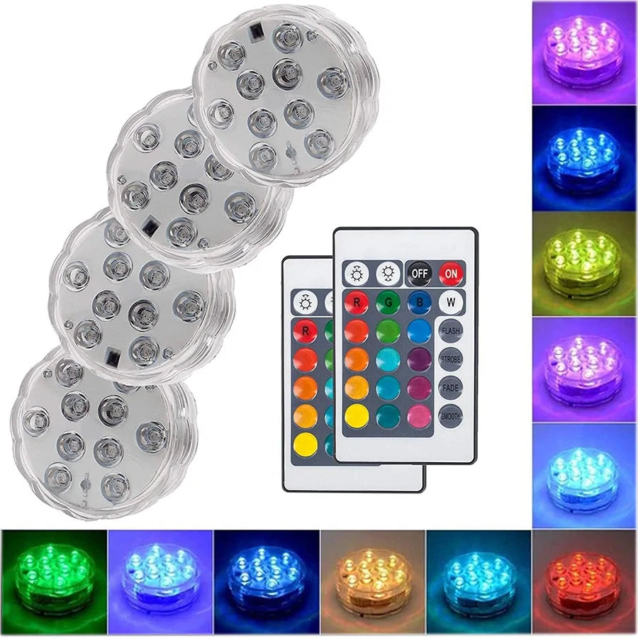 LED Remote Controlled RGB Submersible Lights